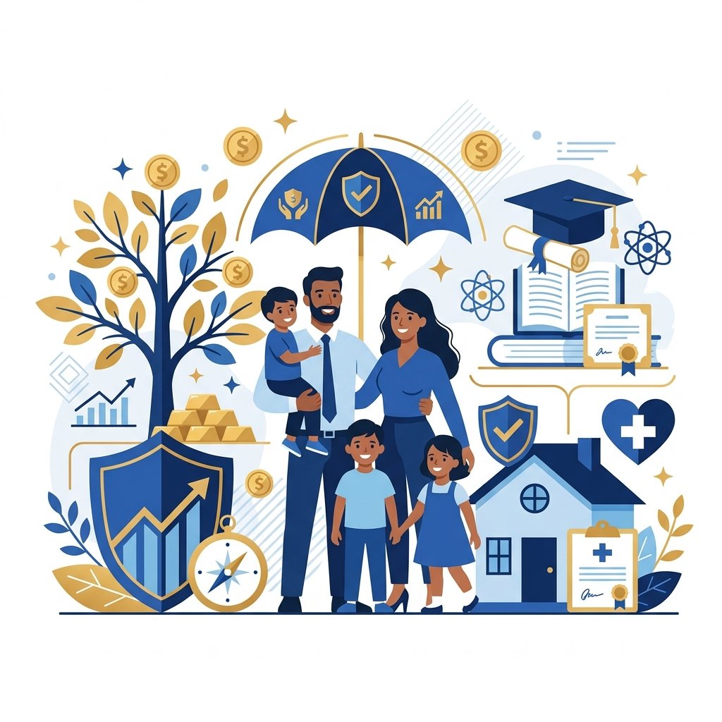 Financial planner Ajay Yadav helping a family secure their wealth with mutual funds and insurance in Mumbai.